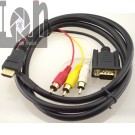 5ft HDMI to VGA 3 RCA AV Cable Adapter Cord 1080p